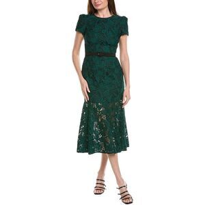 Milly Womens  Tahlia Tulip Garden Lace Maxi Dress, Green